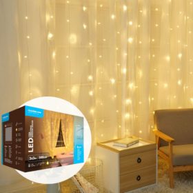   LED fényfüggöny , beltéri/kültéri , 300 db LED , 3 x 3 m , meleg fehér , 8 programos , IP44 , Modee