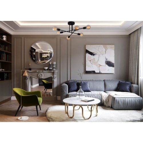 Opviq , 521SHN1132 , Flower - 174-AV , Fekete Színű , Csillár , E27 Foglalattal