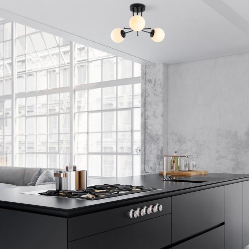 Opviq , 521SHN3438 , Daisy-147-AV3 , Fekete Színű , Csillár , E27 Foglalattal