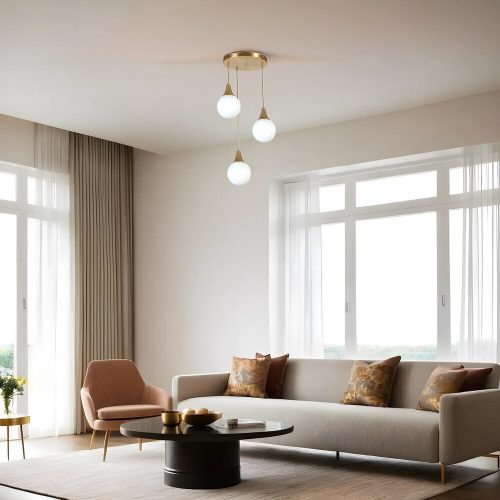 Opviq , 846STL5169 , Afra , Fehér arany Színű , Csillár , E27 Foglalattal