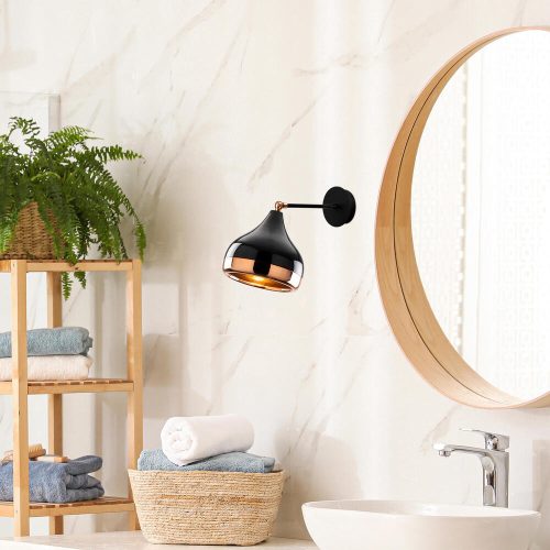 Opviq , 892OPV1301 , Yıldo - 6901 , Fekete 
Réz Színű , Fali lámpa , E27 Foglalattal