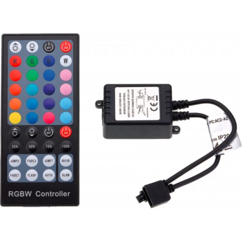Dimmer , RGBW , Távirányítós , 12/24V , 96/192W , 40 gombos