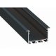 Alumínium profil LED szalaghoz , süllyeszthető , fekete , széles , INSO , 2 méter
