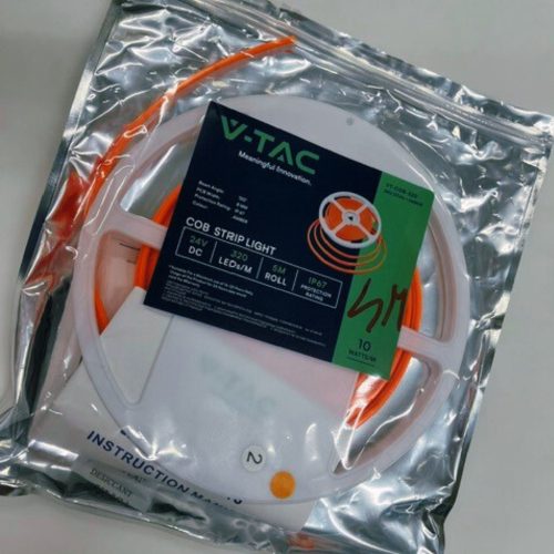 LED szalag , kültéri , 24 Volt DC , COB , 320 LED/m , DOTLESS , 10 W/m , borostyán , IP67, CSOMAGOLÁSSÉRÜLT