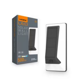   LED lámpa , napelemes fali lámpa , mozgásérzékelős ,  természetes fehér , fekete-fehér , IP54 , VIDEX