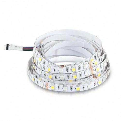 LED szalag , 5050 , 60 led/m , 8W/m , RGBW , 10 mm , W = meleg fehér , V-TAC