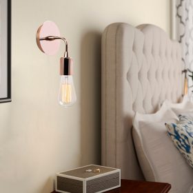   Stílusos réz fali lámpa, 12 cm átmérő x 20 cm magasság | Tartós fém ház, E27 aljzat (max. 40 W) | Modern Glam Design, tökéletes nappaliba, hálószobába és előszobába | IP20 besorolású beltéri használatra