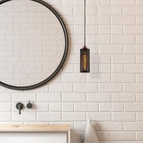   Stílusos fekete-bronz csillár, 10 cm átmérő, 116 cm magasság | Állítható magasságú, E27 aljzat, IP20 | Tökéletes modern ipari és skandináv dekorációhoz, elegáns otthoni és irodai világításhoz