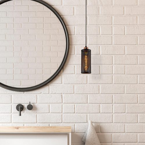 Stílusos fekete-bronz csillár, 10 cm átmérő, 116 cm magasság | Állítható magasságú, E27 aljzat, IP20 | Tökéletes modern ipari és skandináv dekorációhoz, elegáns otthoni és irodai világításhoz