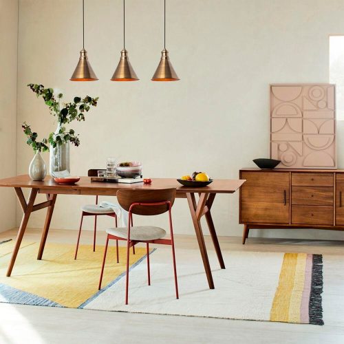 Elegáns Vintage csillár, vastest, 70 x 20 cm, Magasság 109 cm | Állítható magasságú, 3 x E27 foglalat, réz kivitel | Tökéletes a modern ipari és skandináv dekorációhoz, IP20 besorolású