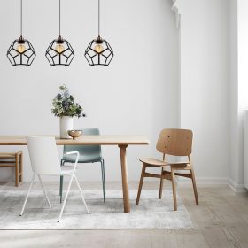   Ipari csillár, fekete és bronz, 96 x 26 cm | Állítható magasság 120 cm, 3 x E27 Max 40W | Stílusos fém test, tökéletes modern otthoni és irodai dekorációhoz | IP20 besorolású, egyedi kialakítás