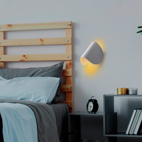 Stílusos szürke fali lámpa, fém ház, 17 x 12 x 13 cm | IP20 besorolású, Power LED 1W 3000K | Tökéletes modern lakberendezéshez, nappali és hálószoba világításhoz, karcsú kialakítás tartós alaplappal