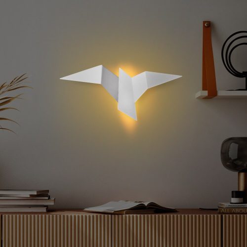 Stílusos fehér fali lámpa, fém ház, 56 x 14 x 24 cm | IP20, Power LED 1W 3000K | Tökéletes modern lakberendezéshez, elegáns világítási megoldás nappaliba, hálószobába és irodahelyiségekbe