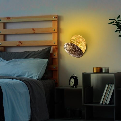 Elegáns arany fali lámpa, fém ház, 21 x 21 x 15 cm | SMD LED 5W 3000K | Stílusos világítás a modern lakberendezéshez, IP20 besorolású, tökéletes nappali és hálószoba hangulathoz