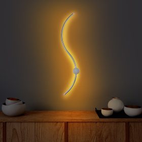   Stílusos króm fali lámpa, 90 cm szélesség x 17 cm magasság x 10 cm mélység | Tartós fém ház, SMD LED 14W 3000K | Tökéletes modern lakóterekhez, elegáns design IP20 besorolással