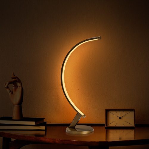 Elegáns arany asztali lámpa, fém ház, 47 cm magas, 13 cm alaplap | 12W-os LED-aljzat, 3000K meleg fény | Tökéletes modern lakberendezéshez, stílusos és funkcionális világítási megoldáshoz