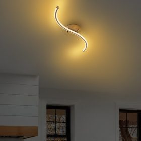   Elegáns arany csillár, fém test, 67 cm szélesség x 5 cm magasság x 10 cm mélység | Integrált LED 16W 3000K | Stílusos világítás modern lakberendezéshez, étkezőhöz és lakóterekhez, IP20 besorolású