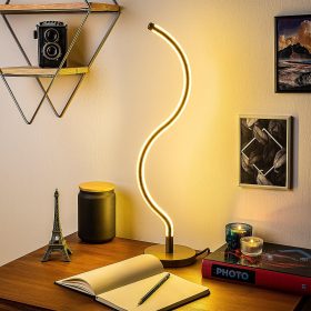   Elegáns arany asztali lámpa, fém ház, 57 cm magas, 13 cm alaplap | 16W LED, 3000K meleg fény, 80 CRI | Stílusos világítás otthoni, irodai és dolgozói helyiségekhez, be-/kikapcsoló, 200 cm-es kábel