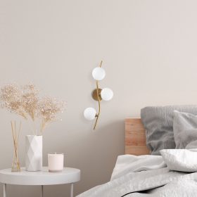   Modern fali lámpa fém házzal és üvegkupakkal, antik kivitel, 23 x 19 x 55 cm | 3 x G9 aljzat (max. 10 W) | Kettős szigetelésű, IP20 besorolású | Tökéletes Glam és skandináv dekorációhoz