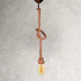   Kézzel készített krémcsillár, 70 cm | 100% kötél kivitel, E27 foglalat max. 20W-os LED izzóhoz | Elegáns világítótest a modern lakberendezéshez, nappalihoz, étkezőhöz és bejárathoz