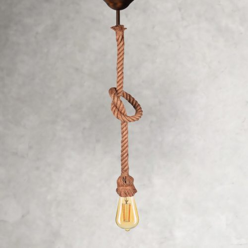 Kézzel készített krémcsillár, 70 cm | 100% kötél kivitel, E27 foglalat max. 20W-os LED izzóhoz | Elegáns világítótest a modern lakberendezéshez, nappalihoz, étkezőhöz és bejárathoz