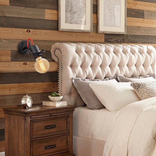 Stílusos fekete fali lámpa, fém ház, 12 x 17 cm, magasság: 13 cm, E27 foglalat Max 40W, IP20 besorolás | Tökéletes modern lakberendezéshez, elegáns világítási megoldás nappaliba és hálószobába