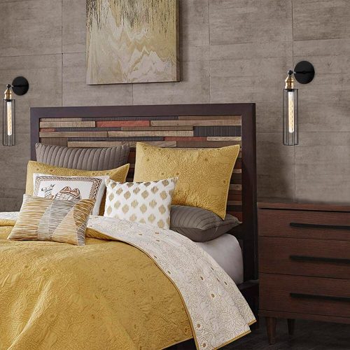 Stílusos fekete falilámpa, fém ház, 8 x 16 x 40 cm | E27 aljzat, max 40W | IP20 besorolású, tökéletes modern lakberendezéshez és környezeti világításhoz | Elegáns dizájn nappali és hálószoba számára