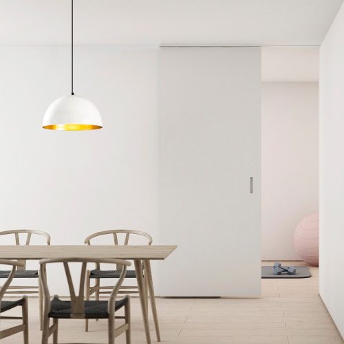 Skandináv csillár, fehér vas test, 30 x 30 cm, magasság 111 cm, kábel 90 cm, E27 aljzat max 40 W, elegáns és modern dizájn otthoni dekorációhoz, tökéletes nappaliba és étkezőbe