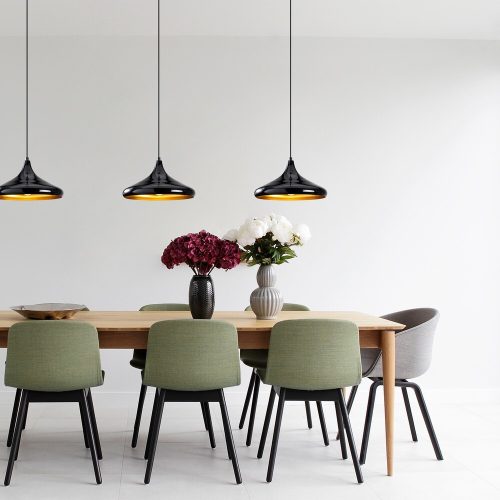 Ipari skandináv csillár, fekete fém test, 35 x 35 cm, magasság 116 cm, 90 cm kábel, E27 aljzat max 40 W, stílusos világítás modern otthoni és irodai terekhez, elegáns és funkcionális dizájn