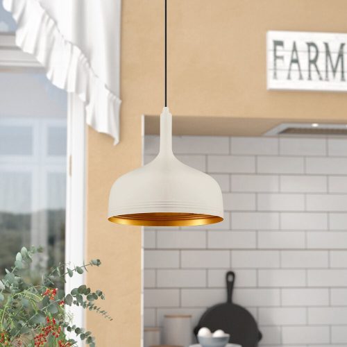 Skandináv csillár, fehér fém test, 30 x 30 cm, magasság 126 cm, 90 cm kábel, E27 aljzat max 40 W, elegáns és modern dizájn otthoni dekorációhoz, IP20 besorolás, tökéletes nappaliba és étkezőbe