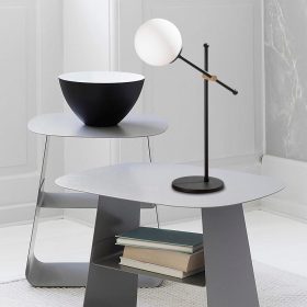   Ipari skandináv asztali lámpa, fekete fém ház, 76 cm magas, 15 cm üvegkupak, 250 cm kábel be-/kikapcsolóval, E27 aljzat (max. 40 W) | Stílusos világítás a modern lakberendezéshez