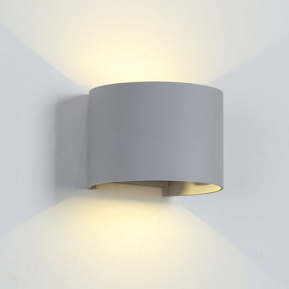 LED FALI LÁMPA KEREK 2X5W 4000K IP54 SZÜRKE