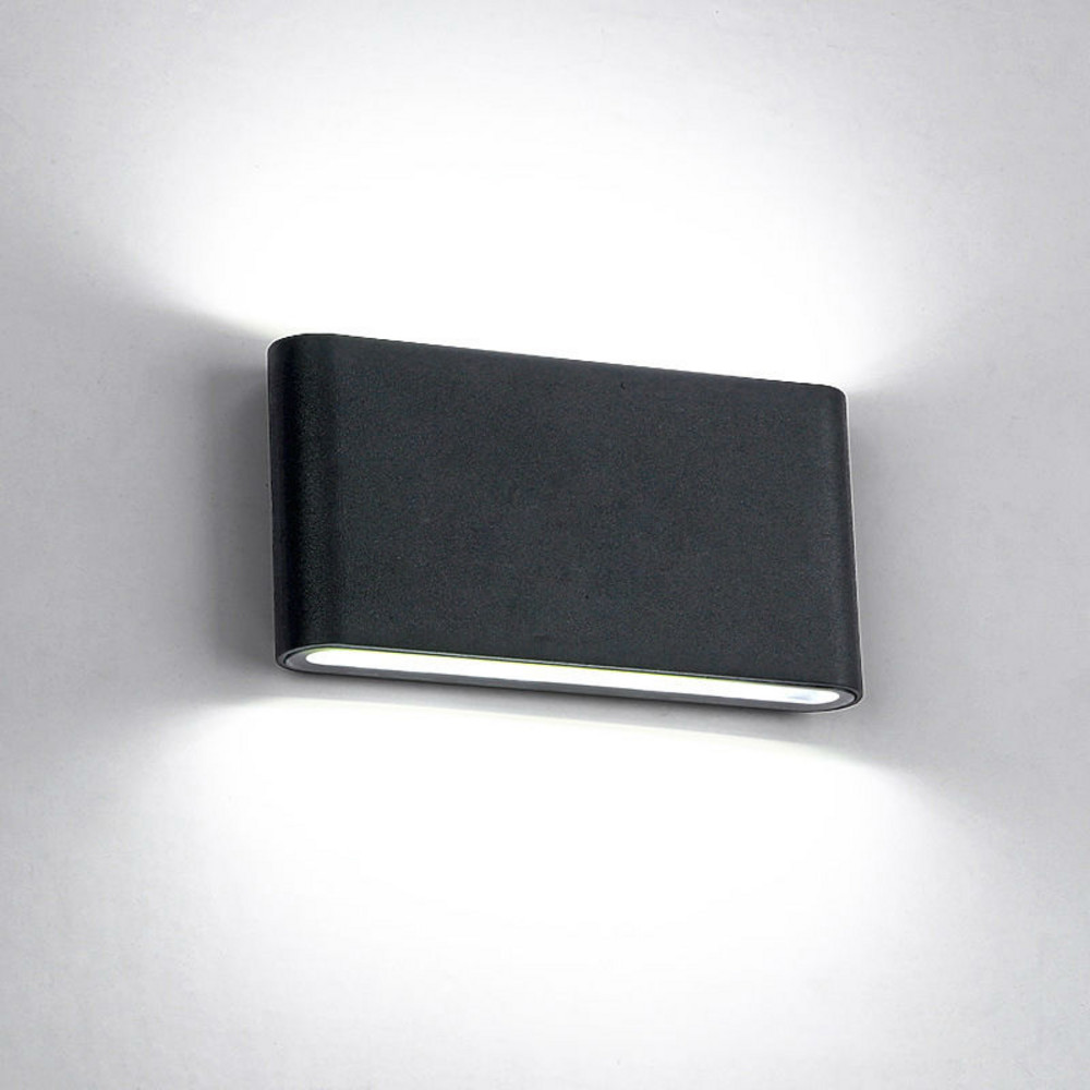 LED FALI LÁMPA 2X6W KEREKÍTETT 4000K FEKETE