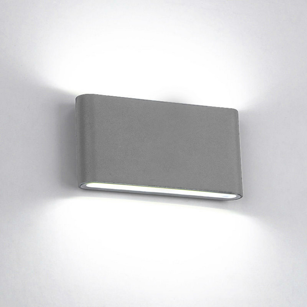 LED FALI LÁMPA 2X6W KEREKÍTETT 4000K SZÜRKE