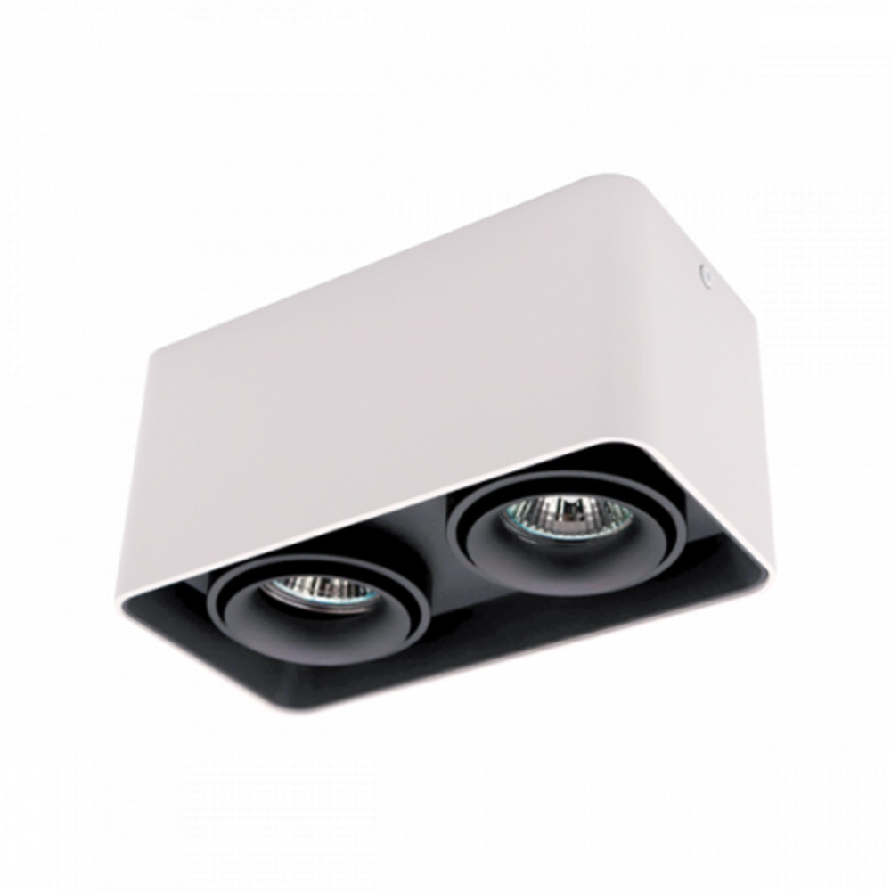 LED lámpatest , mennyezeti , spot , 2 x GU10 foglalat , fehér , fekete , DL-044