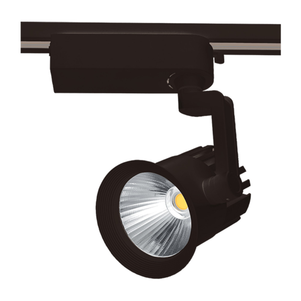 Sínes LED lámpa , track light , 1 fázisú , 2 pólusú , 30 Watt , 60° , hideg fehér , fekete , Elmark