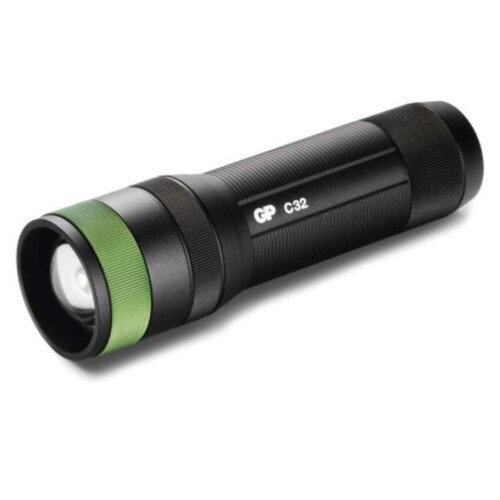 GP LED Zseblámpa C32 + 3× LR03, 300, fekete, IPX4, P8506