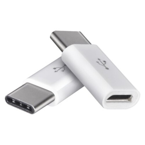 Adapter micro USB-B 2.0, USB-C 2.0, fehér, 2db, EMOS, SM7023