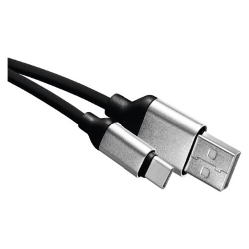 Töltő- és adatkábel USB-A 2.0, USB-C 2.0, 1 m, fekete, EMOS, SM7025BL