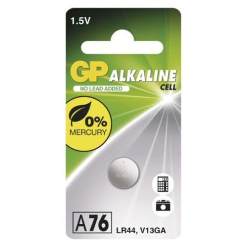 GP Ultra Plus Alkáli gombelem LR44 (A76F) 1db/bliszter, 1,5V, B13762
