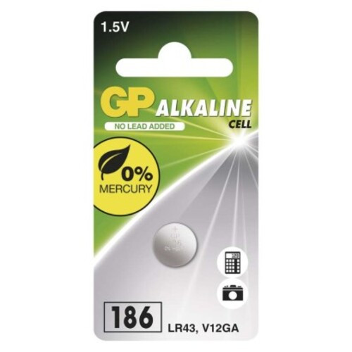 GP Alkáli gombelem LR43 (186) 1db/bliszter, 1,5V, B13861