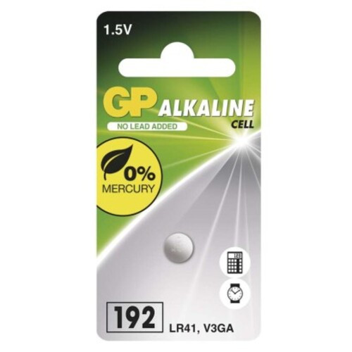 GP Ultra Plus Alkáli gombelem LR41 (192F) 1db/bliszter, 1,5V, B13921