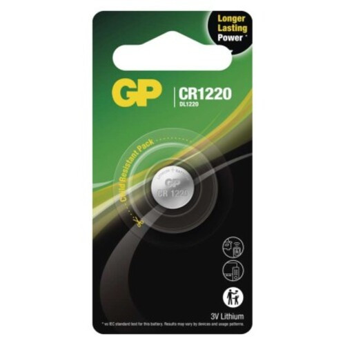 GP Ultra plus Lítium gombelem CR1220 1db/bliszter, 3V, B15201