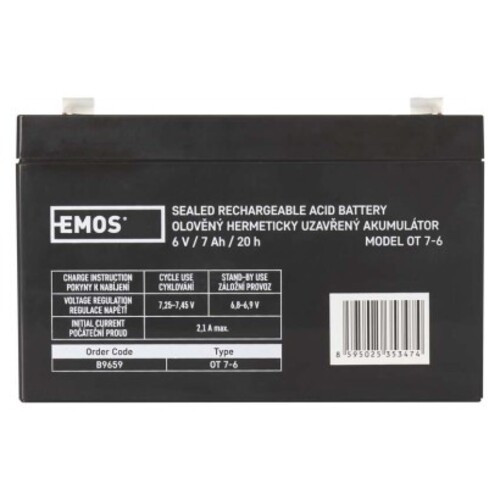 EMOS Ólomakkumulátor 6V 7Ah, B9659