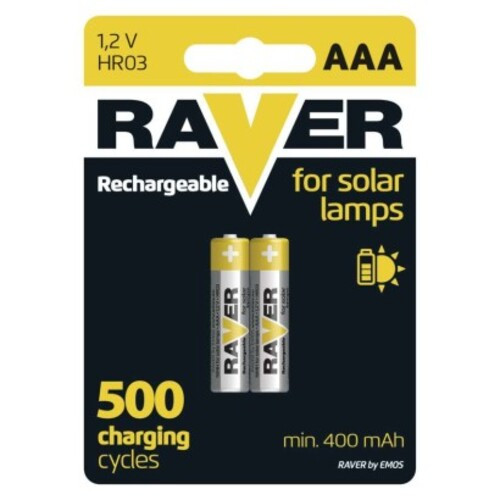 RAVER SOLAR NiMH akkumulátor HR03 (AAA) 2db/bliszter, 1,2V, B7414