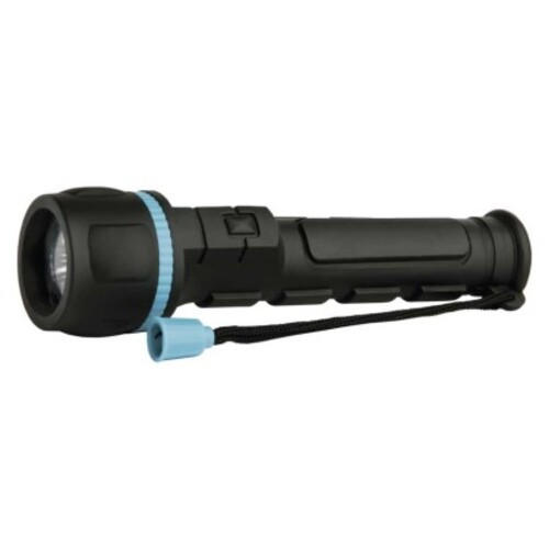 EMOS LED zseblámpa 20lm 2xAA, fekete, kék, IP43, P3861
