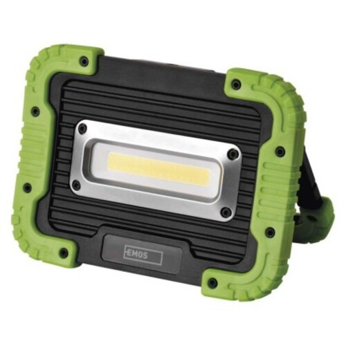 EMOS Akkumulátoros COB LED szerelő lámpa 10W 1000lm, fekete, zöld, IP44, P4533