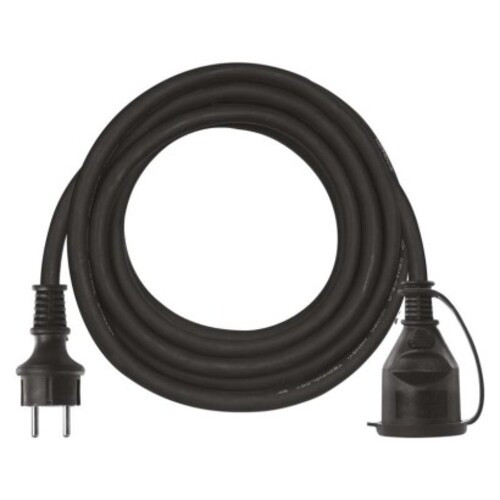 Kültéri hosszabbító 5 m, 1 aljzat, fekete, gumi-neoprén, 250 V, 1,5 mm2, 230V, IP44, EMOS, P01805