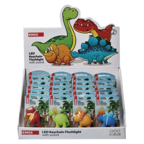 EMOS LED kulcstartó lámpa (dinoszauruszok) 24db, display box, 5, P4711