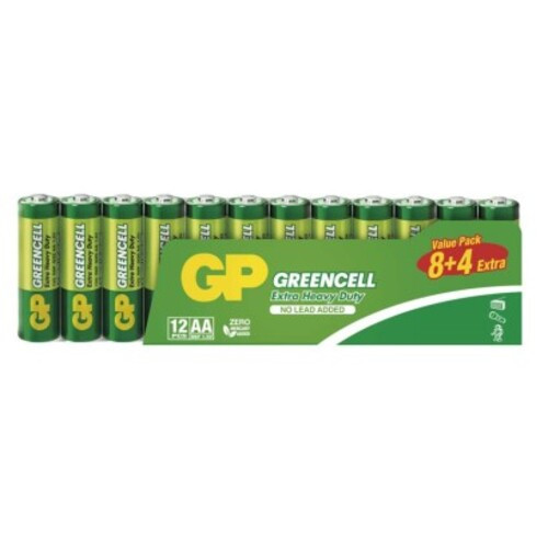 GP Greencell elem AA 12db/fólia, 1,5V, B1220F